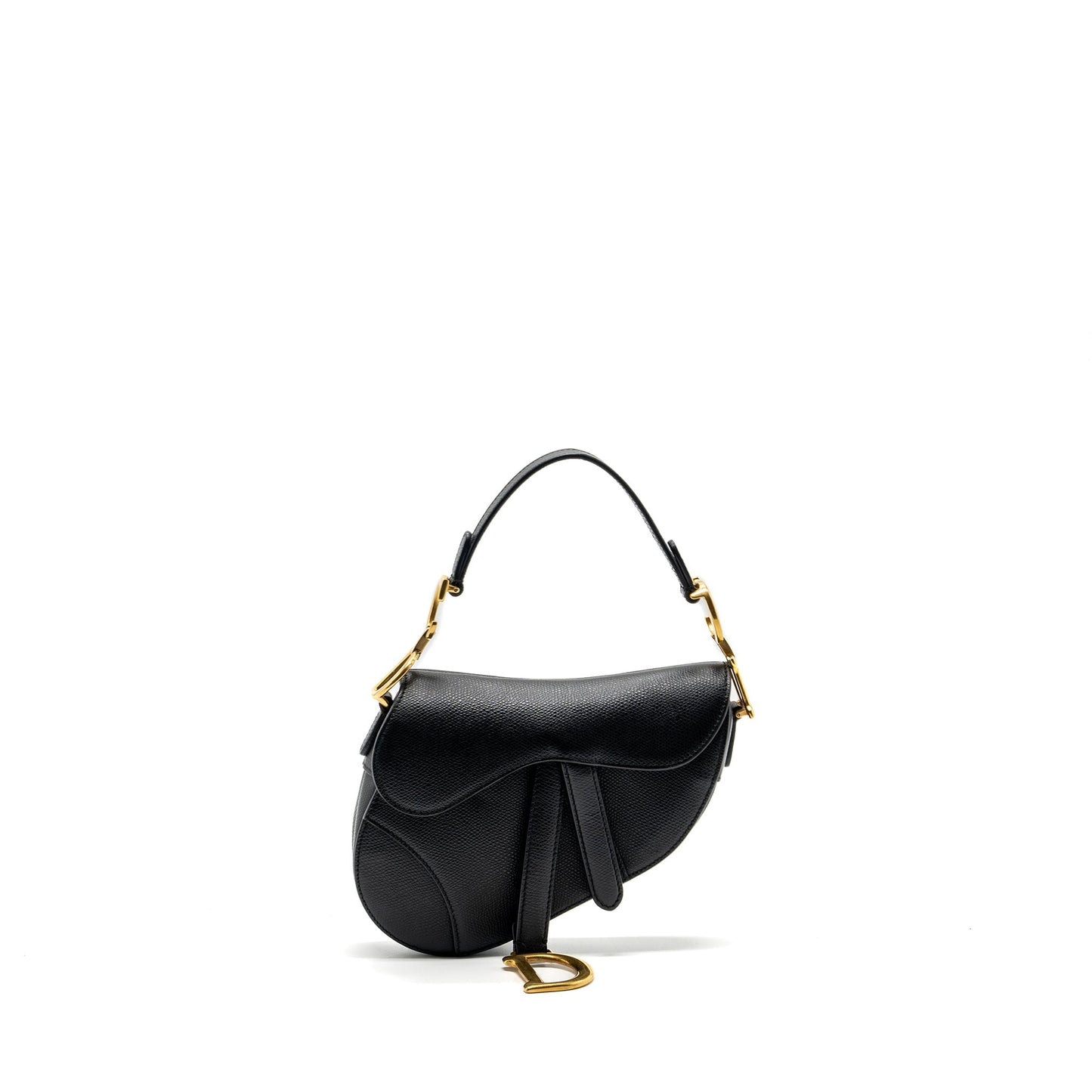 Dior mini saddle Purse grained calfskin black