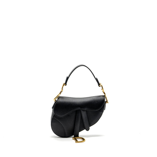 Dior mini saddle Purse grained calfskin black