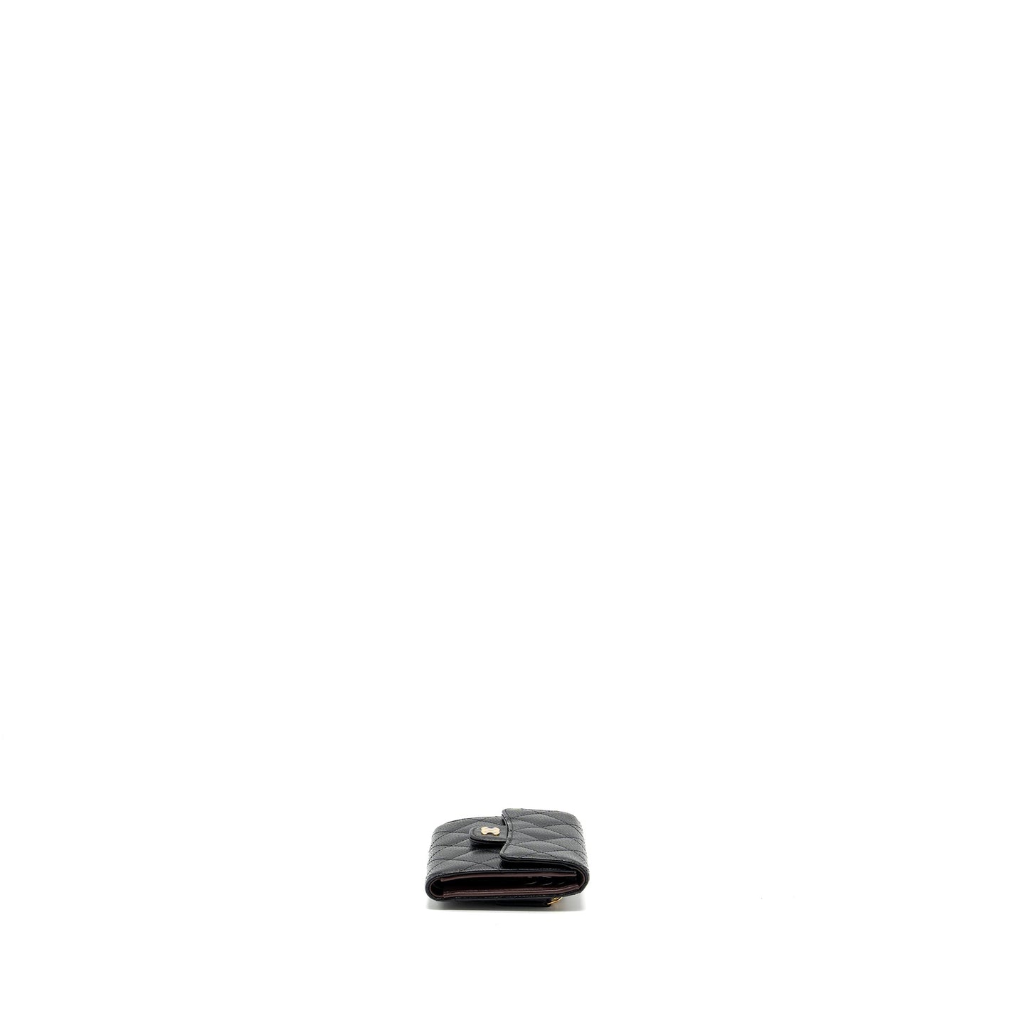 Chanel classic compact wallet caviar black  (Microchip)