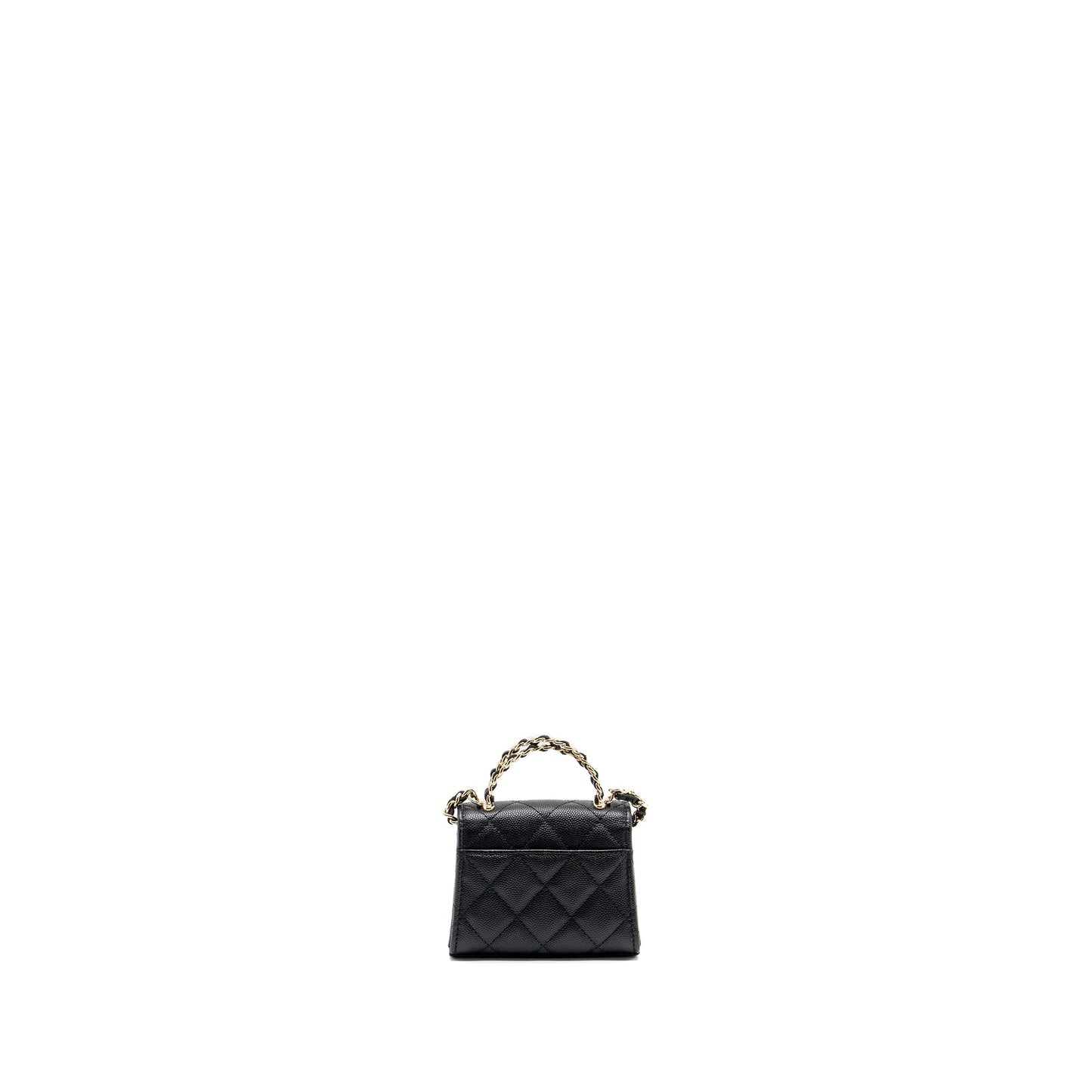 Chanel Top Handle Mini Flap Bag Caviar Black L (Microchip)