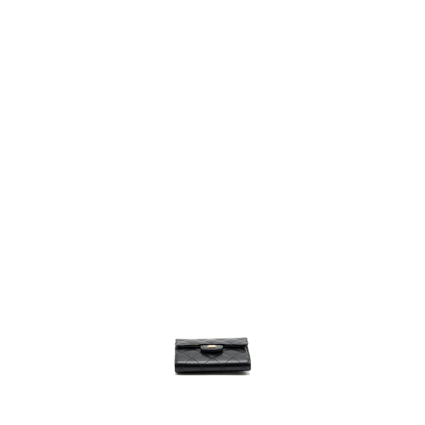 Chanel classic compact wallet caviar black  (Microchip)