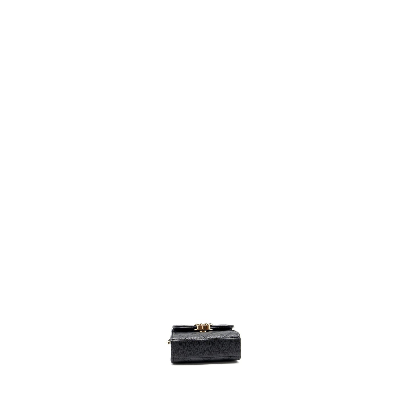 Chanel Top Handle Mini Flap Bag Caviar Black L (Microchip)
