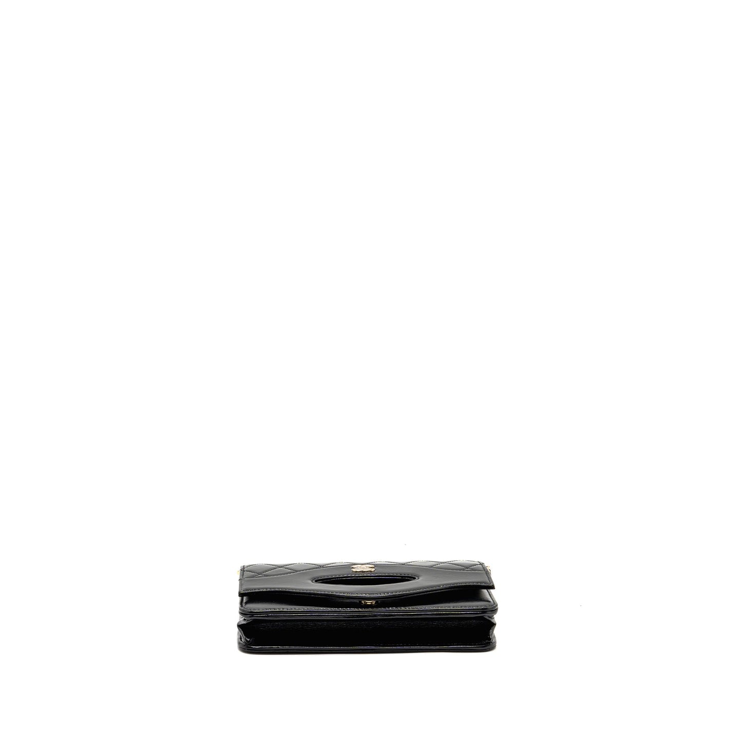 Chanel 24c 31 Wallet On Chain Shiny Calfskin Black L (Microchip)