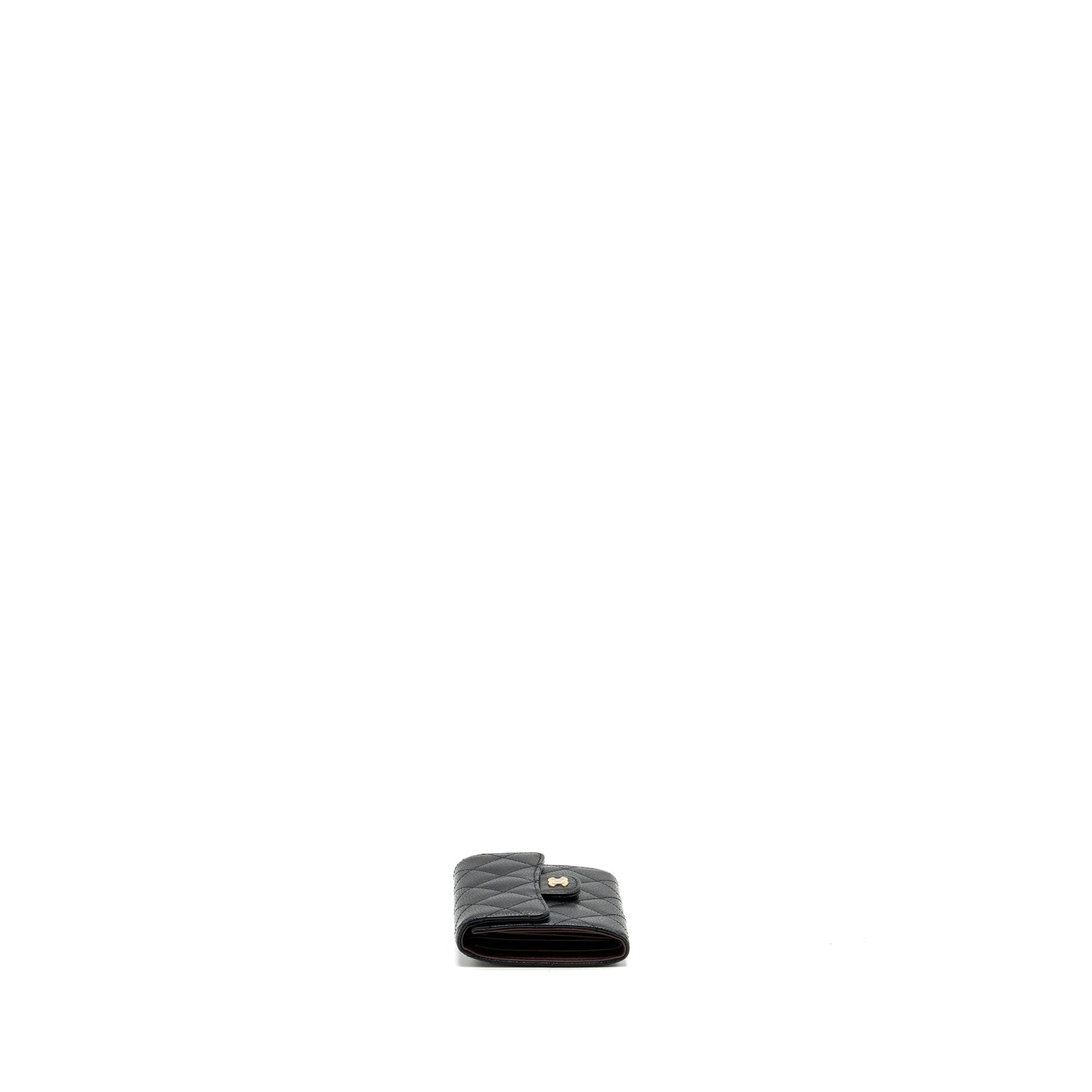 Chanel classic compact wallet caviar black  (Microchip)