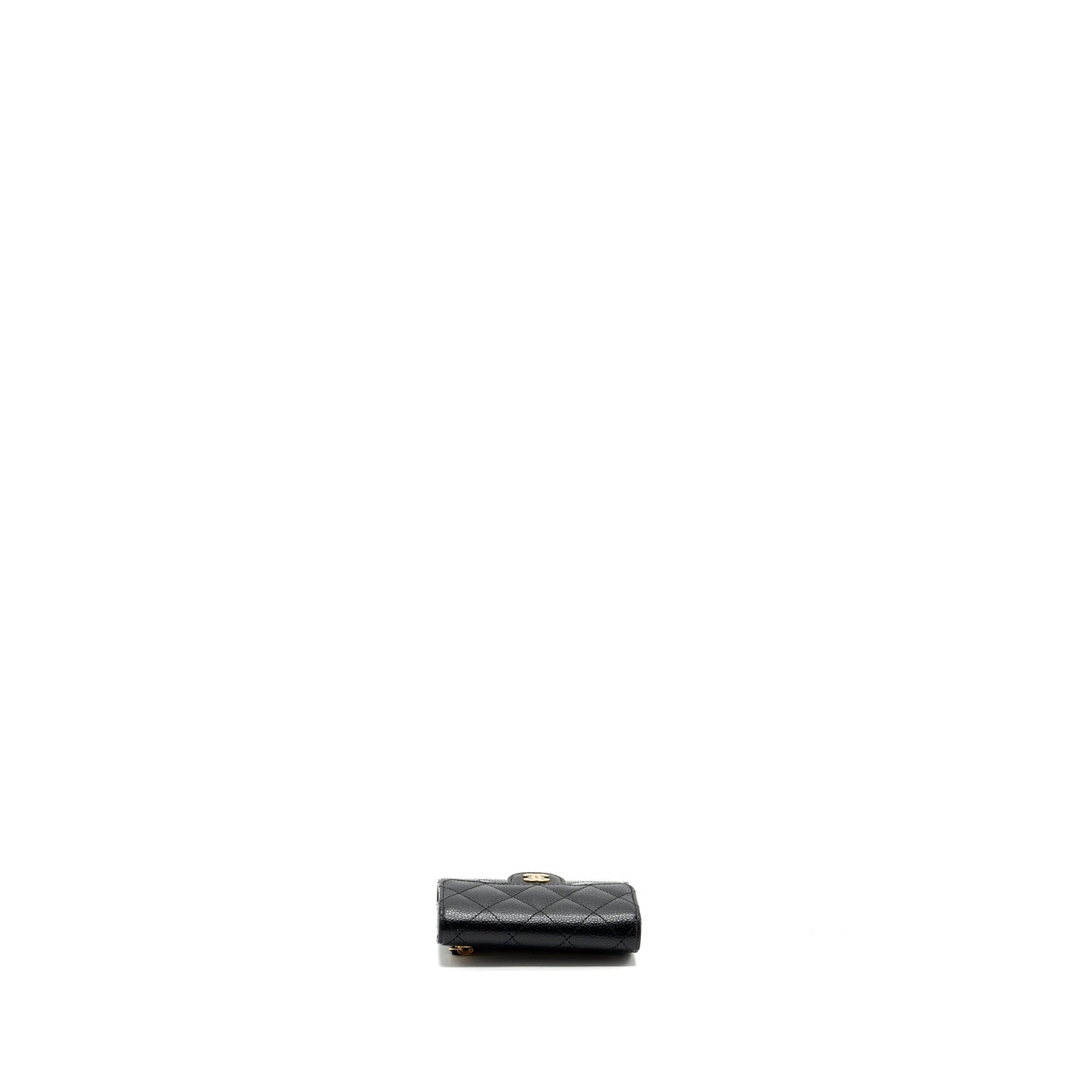 Chanel classic compact wallet caviar black  (Microchip)