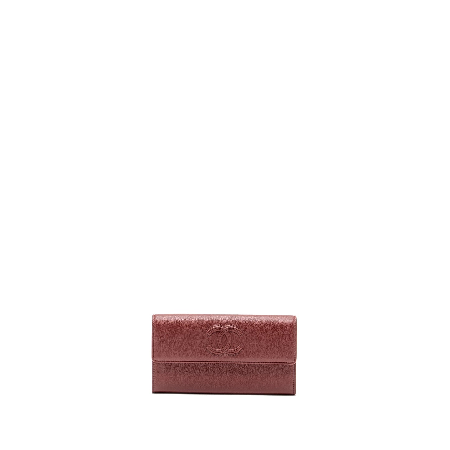 Chanel Flap Long Wallet Calfskin Red