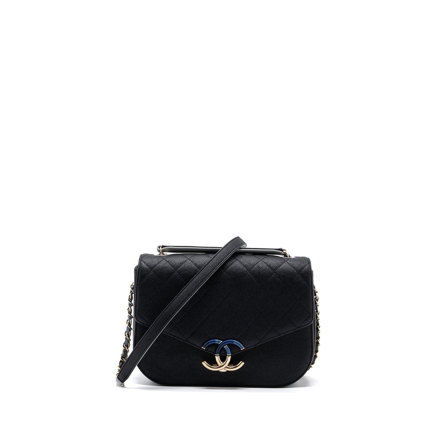 Chanel Flap Bag with handle Caviar Black/Multicolour L