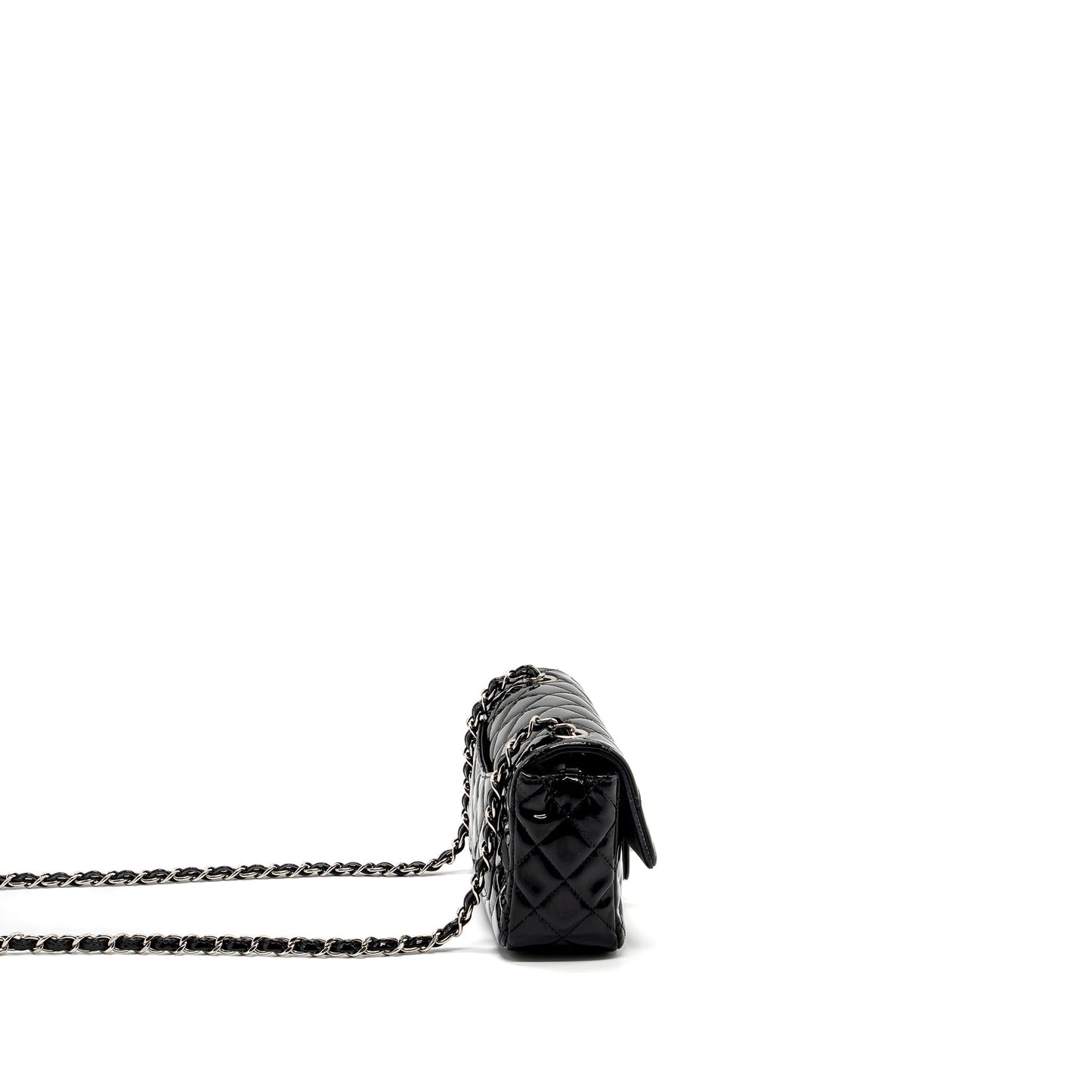 Chanel Mini Rectangular Flap Bag Patent Black
