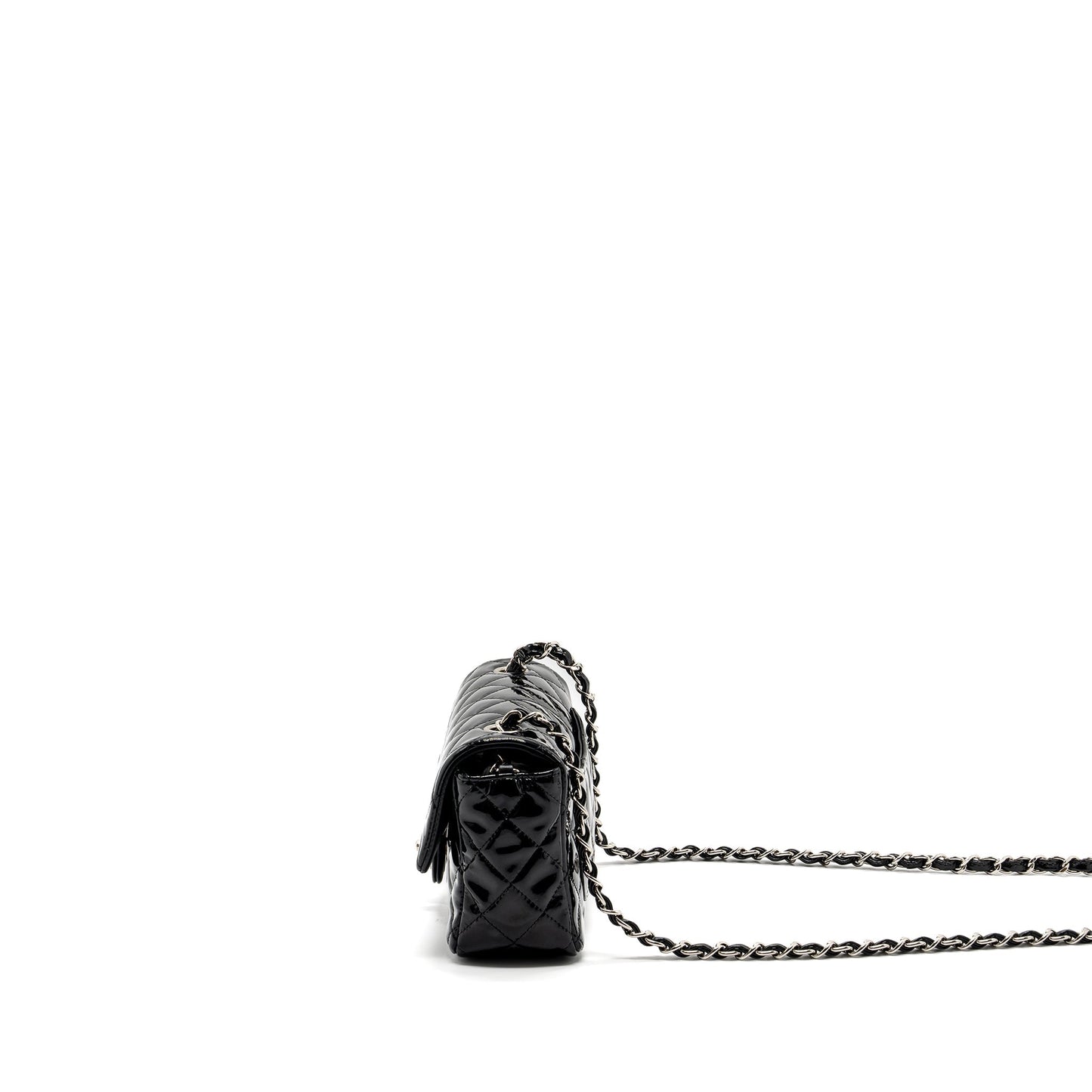 Chanel Mini Rectangular Flap Bag Patent Black