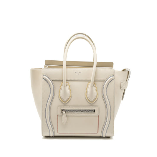 Celine Micro Luggage Purse Calfskin White