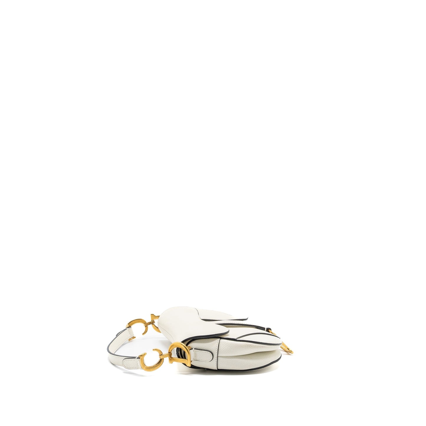 Dior Mini Saddle Purse Calfskin White Brushed