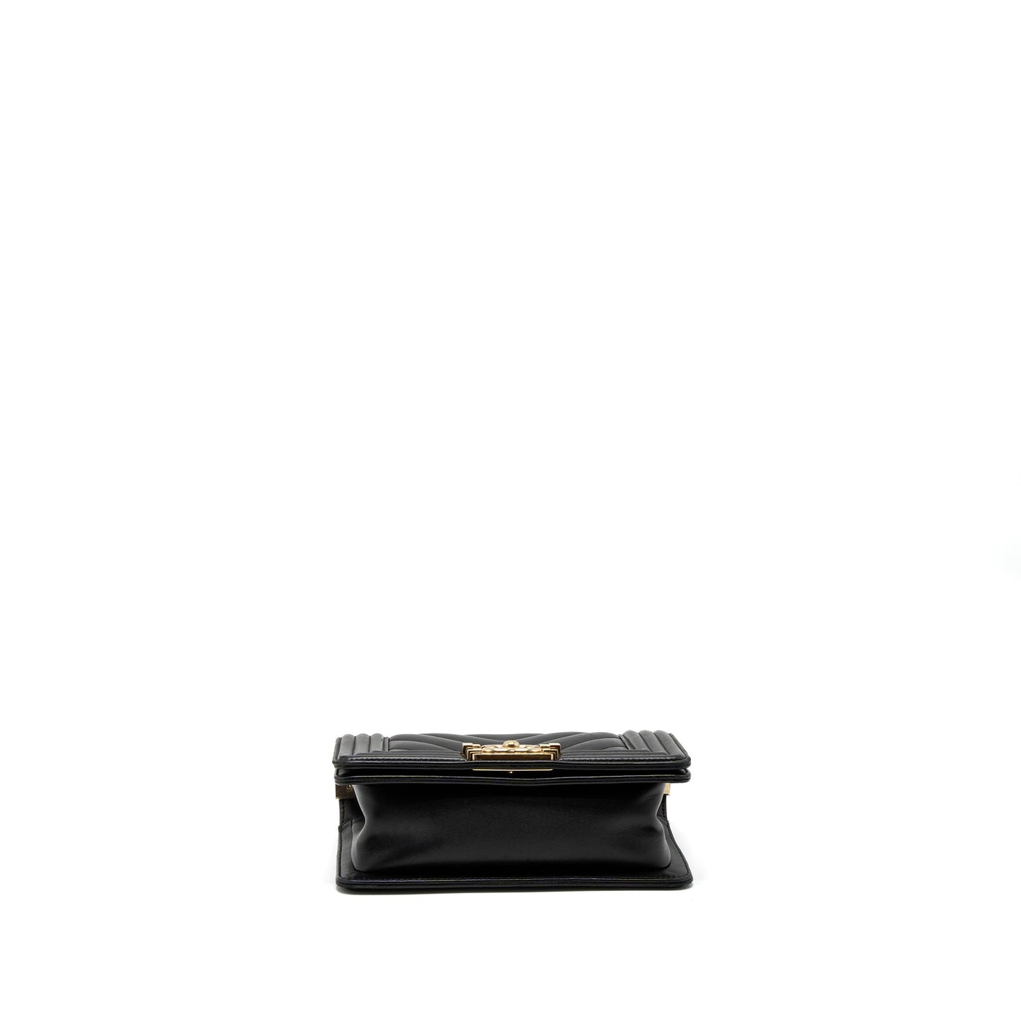 Chanel Small Chevron Boy Bag Lambskin Black
