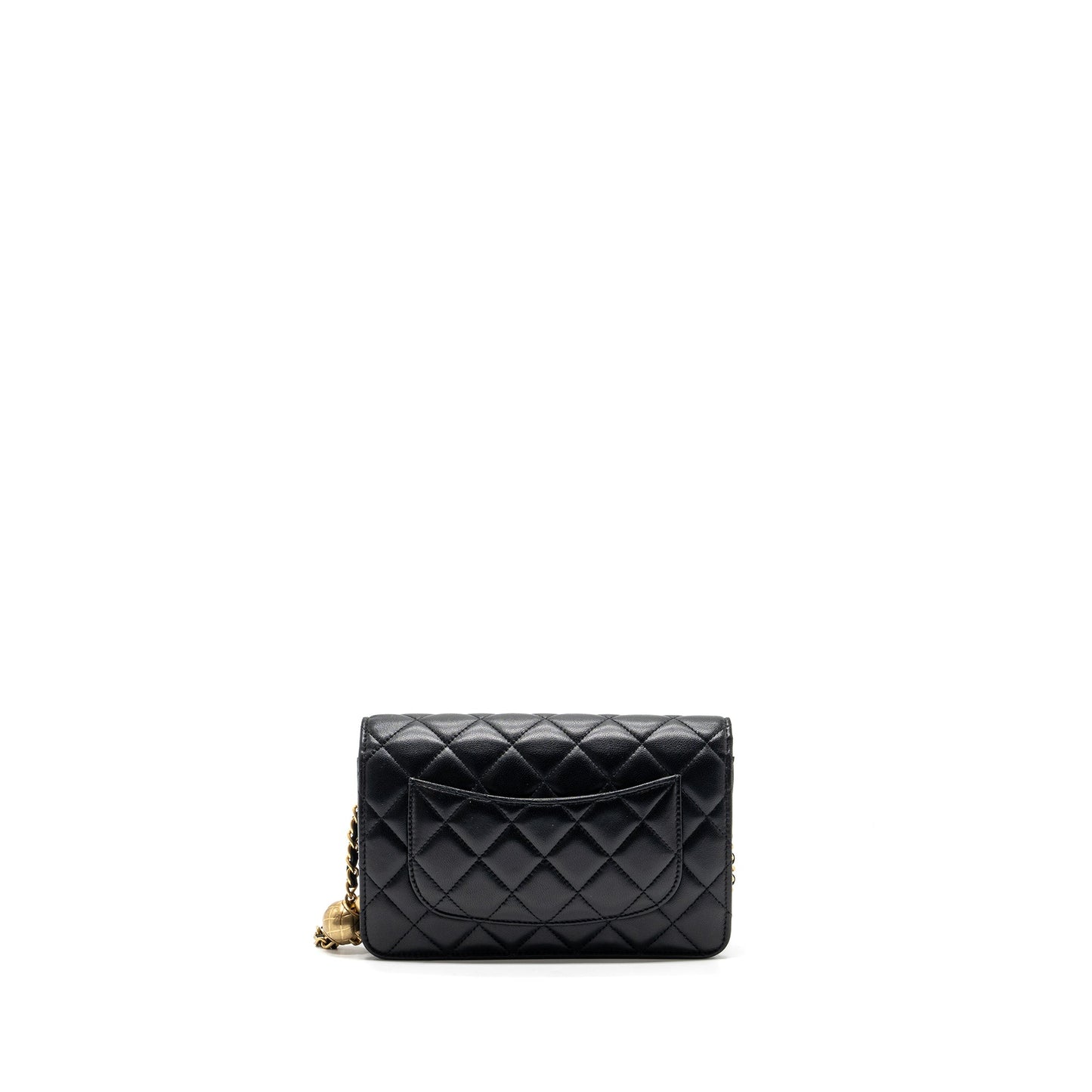 Chanel Pearl Crush Wallet On Chain Lambskin Black (Microchip)