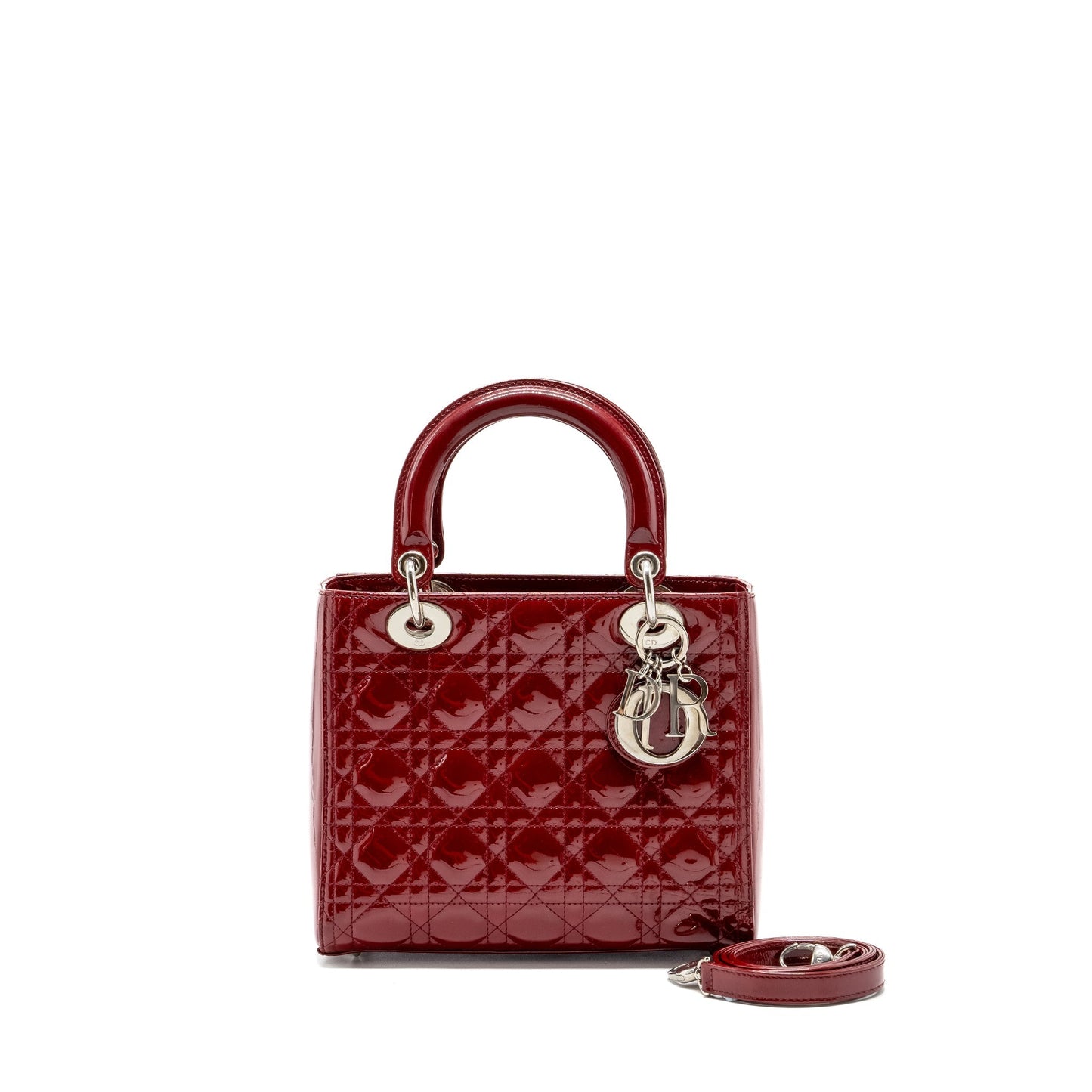 Dior Medium Lady Dior Patent Red