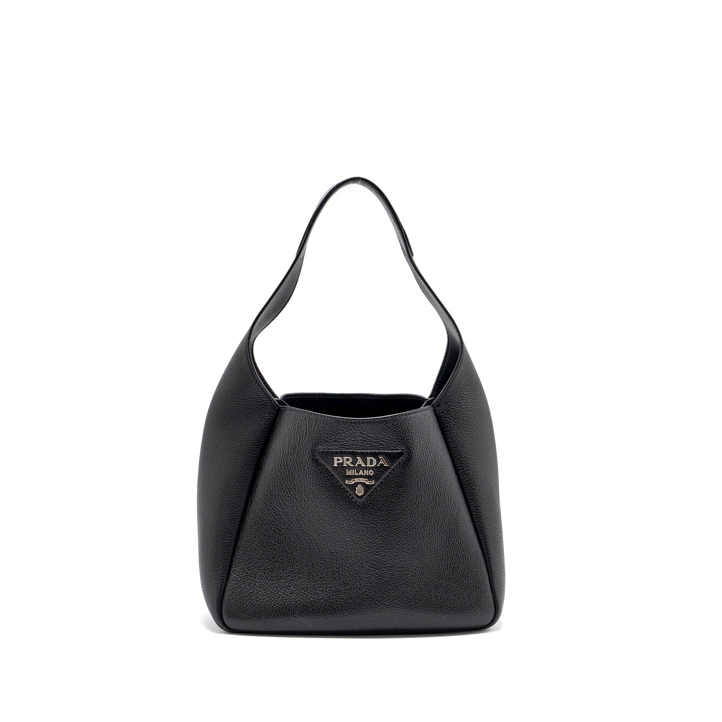 Prada Medium Leather Tote Black