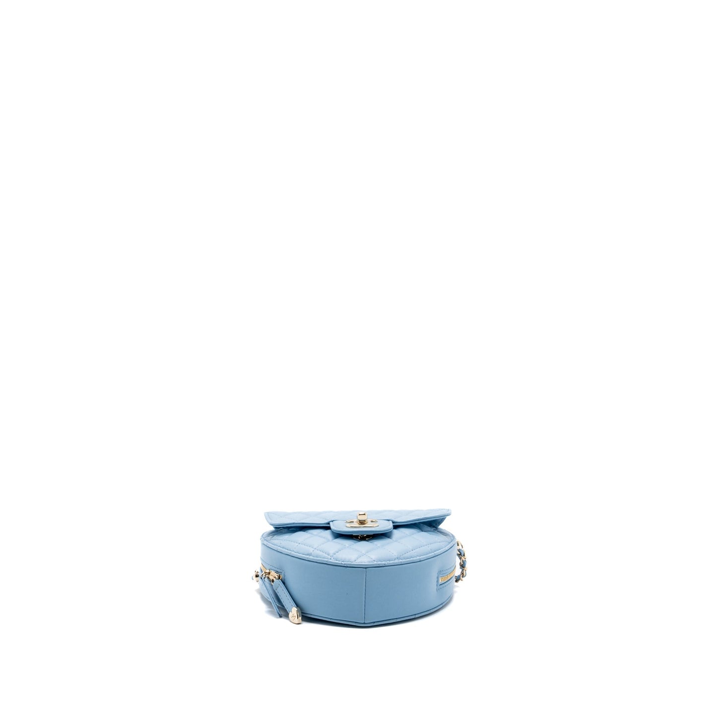 Chanel Heart Bag Lambskin Light Blue L (microchip)