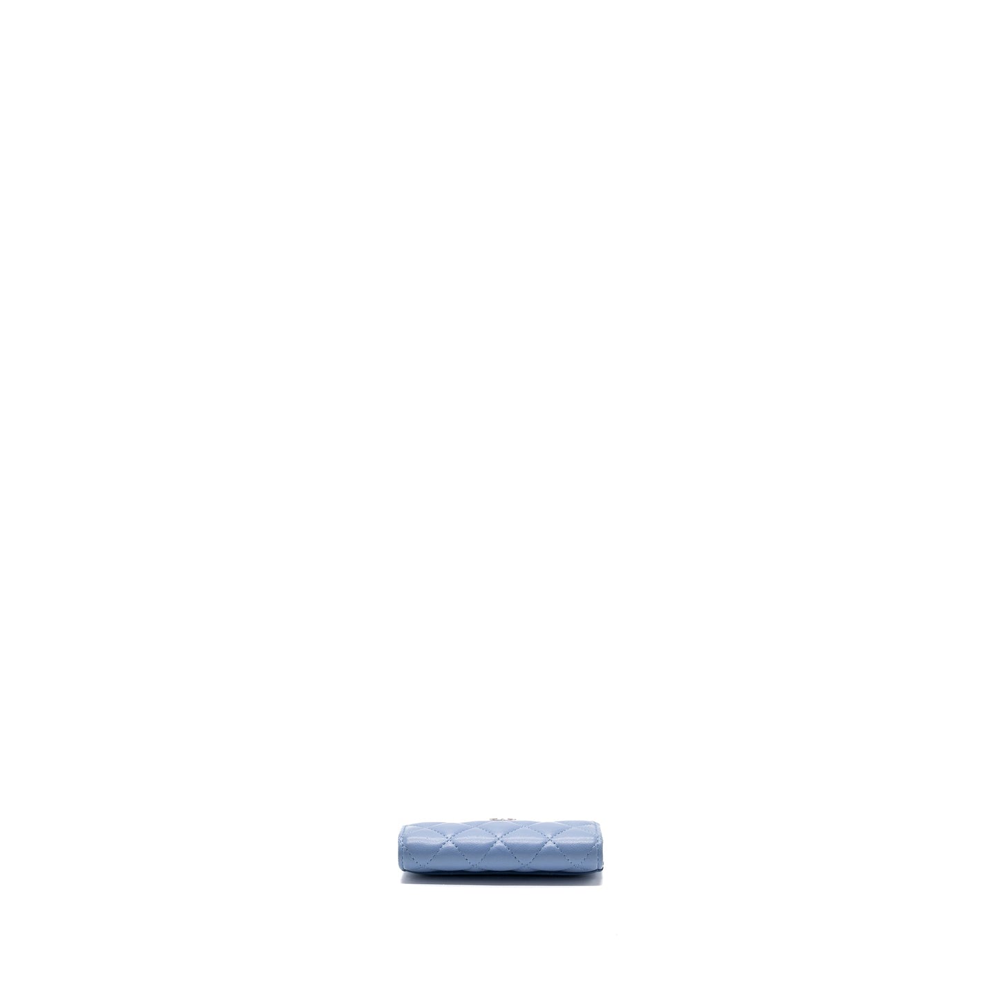 Chanel Classic Flap Card Holder Lambskin Light Blue L