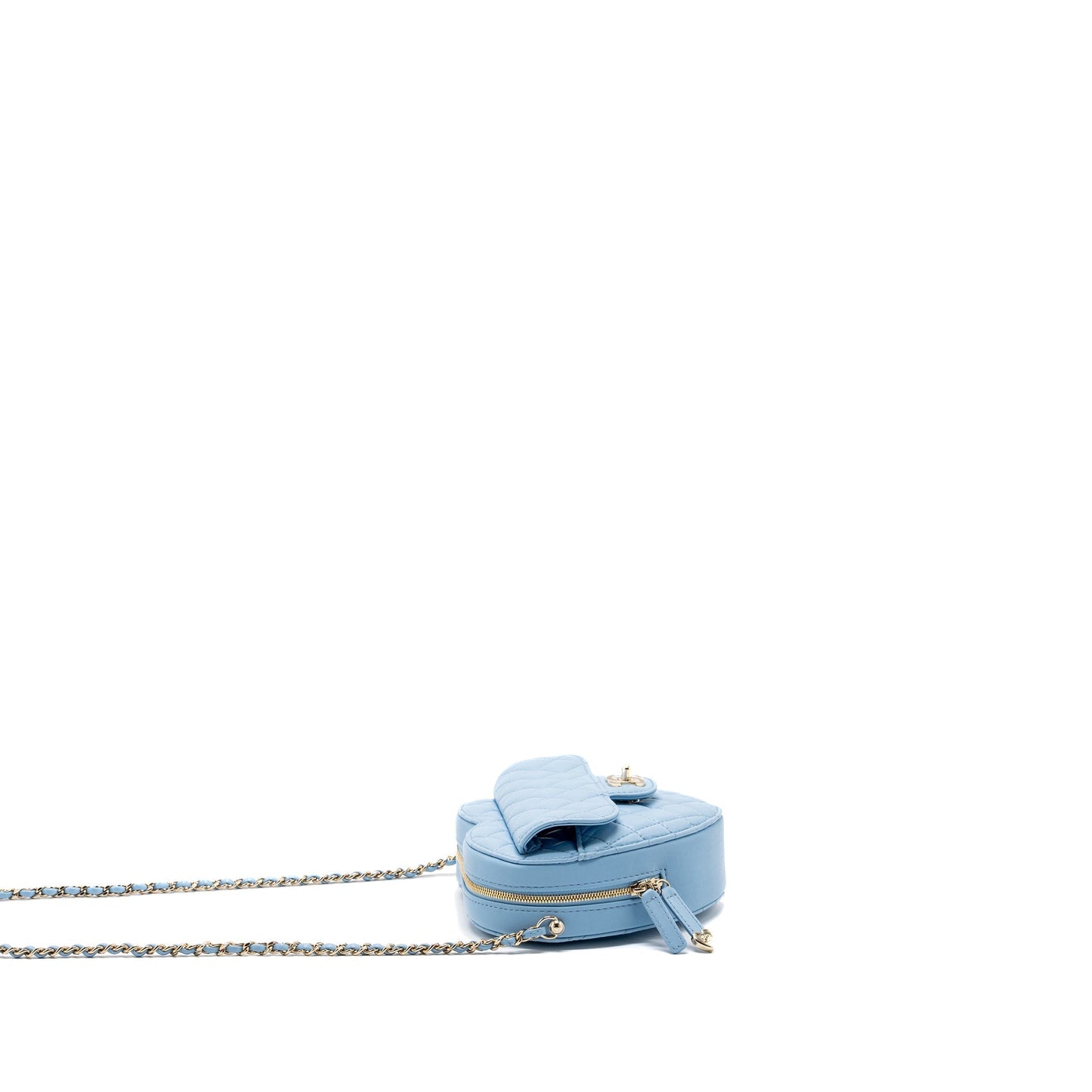Chanel Heart Bag Lambskin Light Blue L (microchip)