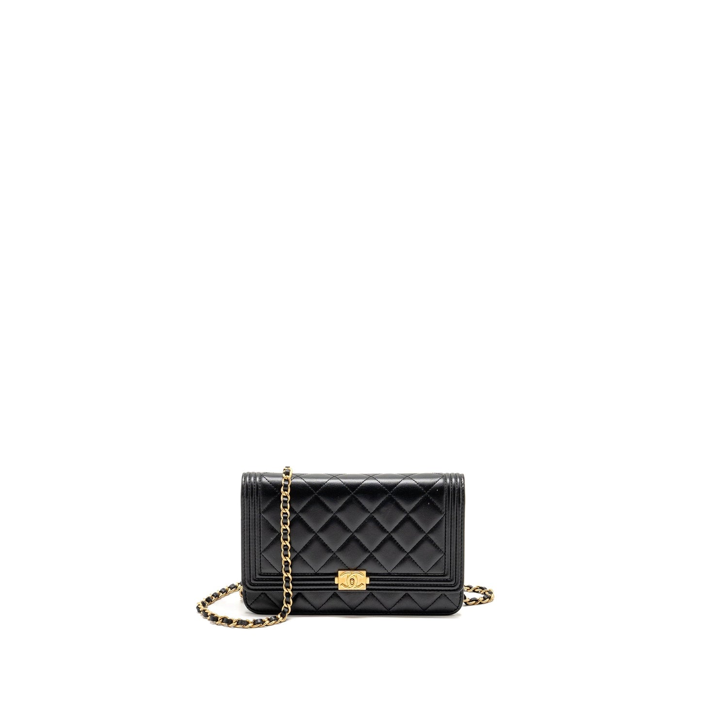 Chanel Boy Wallet on Chain Lambskin Black