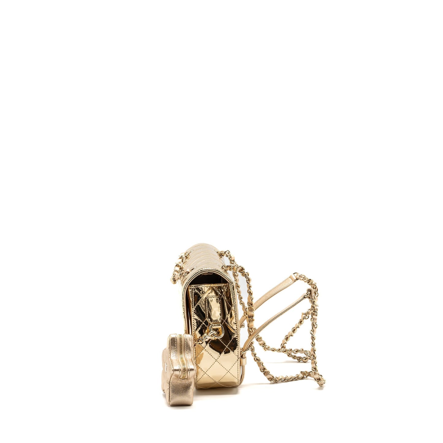 Chanel 24c backpack with star patent Gold L (microchip)