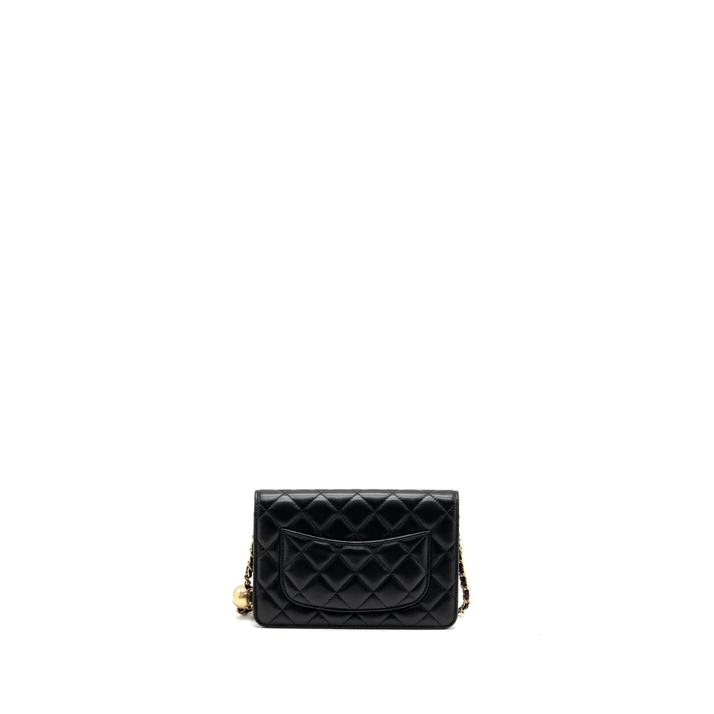 Chanel Pearl Crush Wallet On Chain Lambskin Black