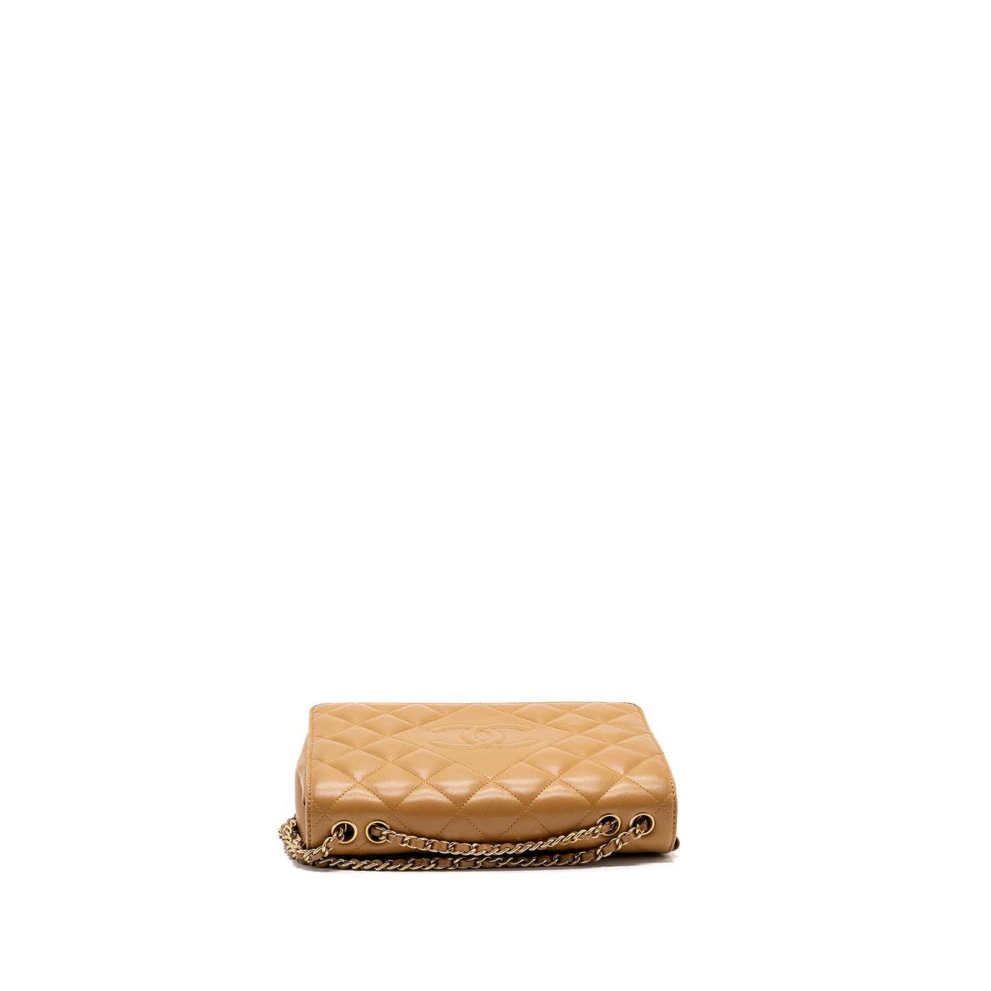 Chanel Quilted Flap Bag Lambskin Beige
