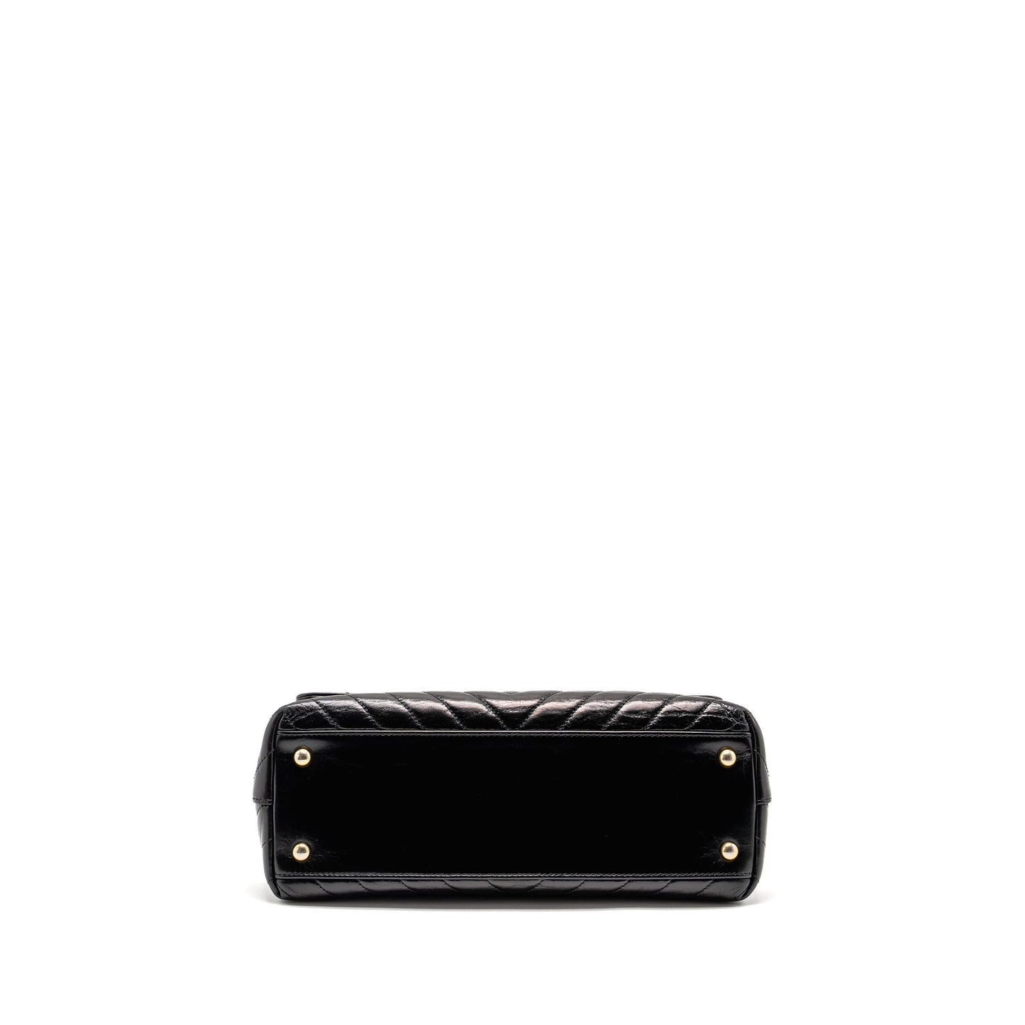 Chanel Medium Coco Handle Chevron Calfskin Black