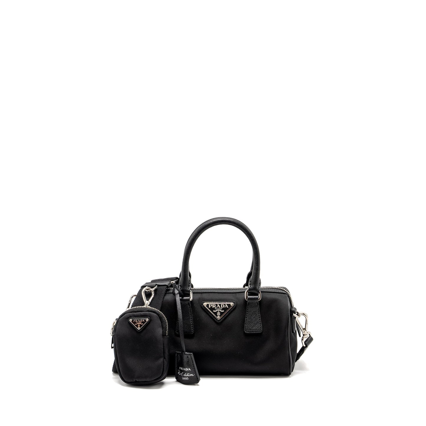 Prada Top Handle Re-Edition 2005 Nylon Purse Black