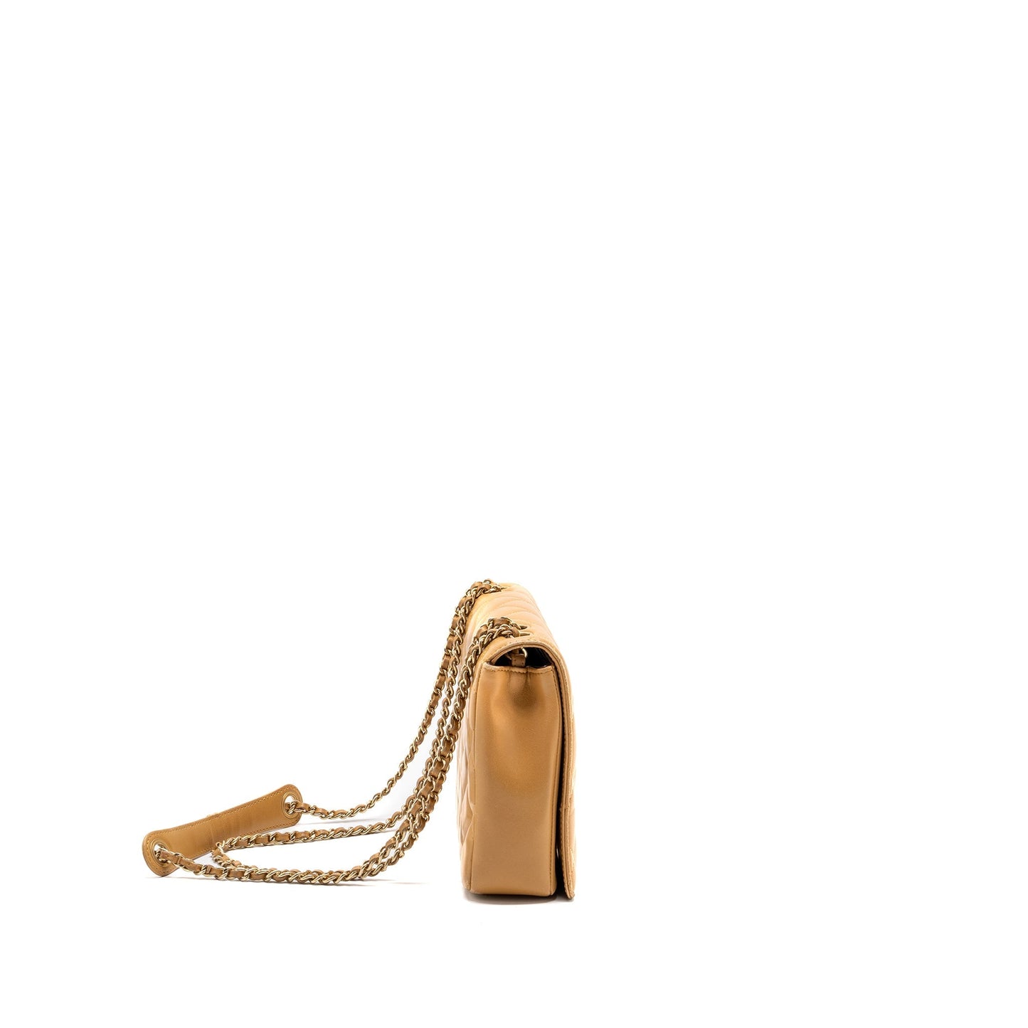 Chanel Quilted Flap Bag Lambskin Beige