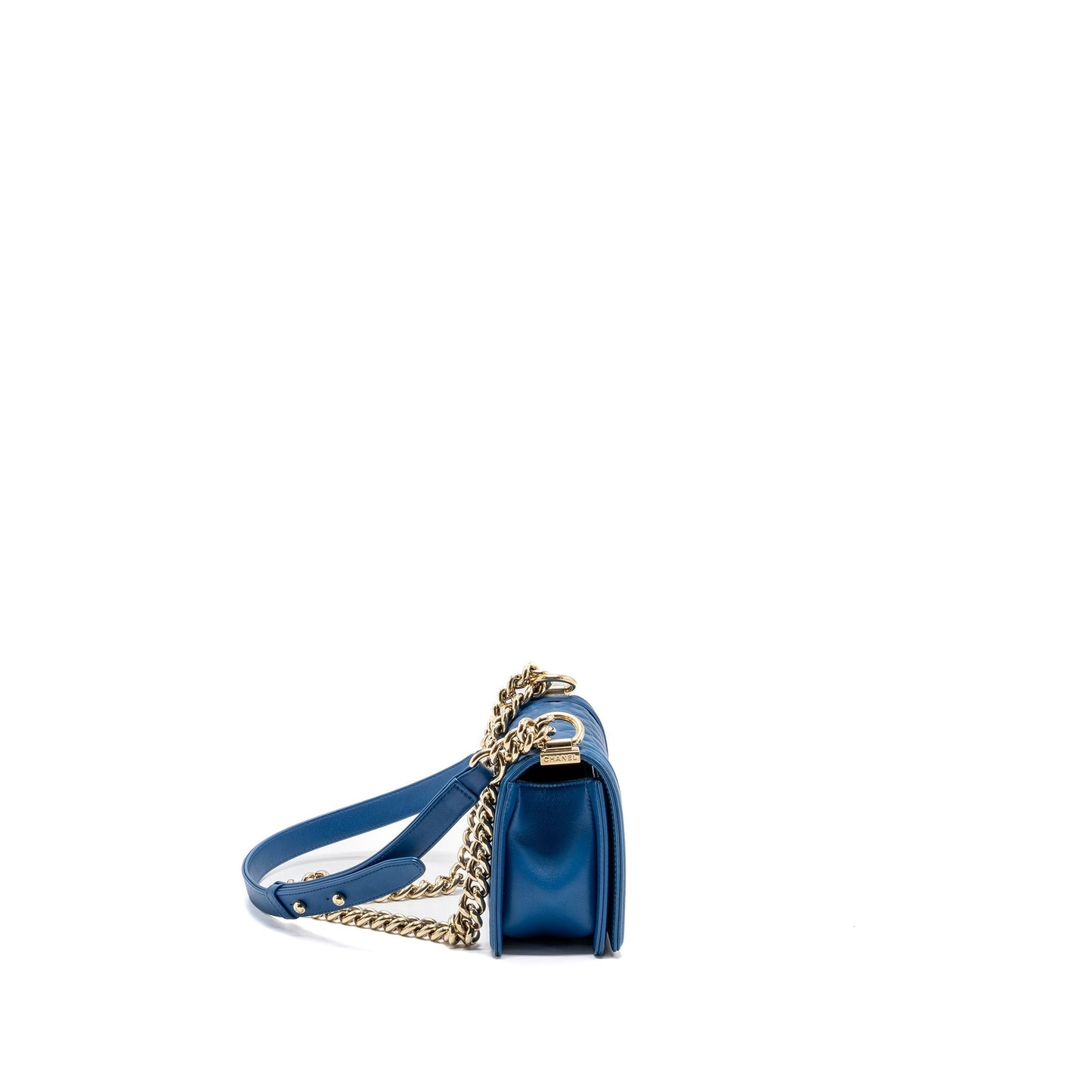Chanel Small Boy Bag Calfskin Blue L