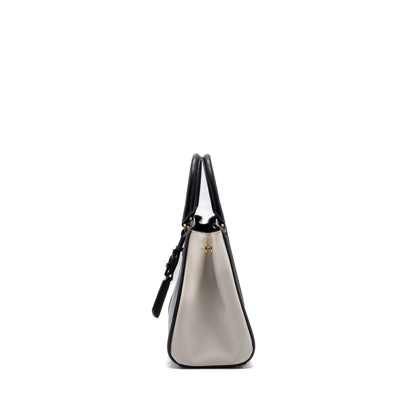Prada tote Purse Saffiano calfskin black / white