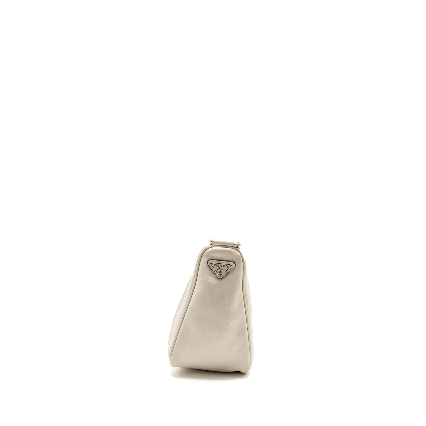 Prada Triangle Mini Purse Leather White