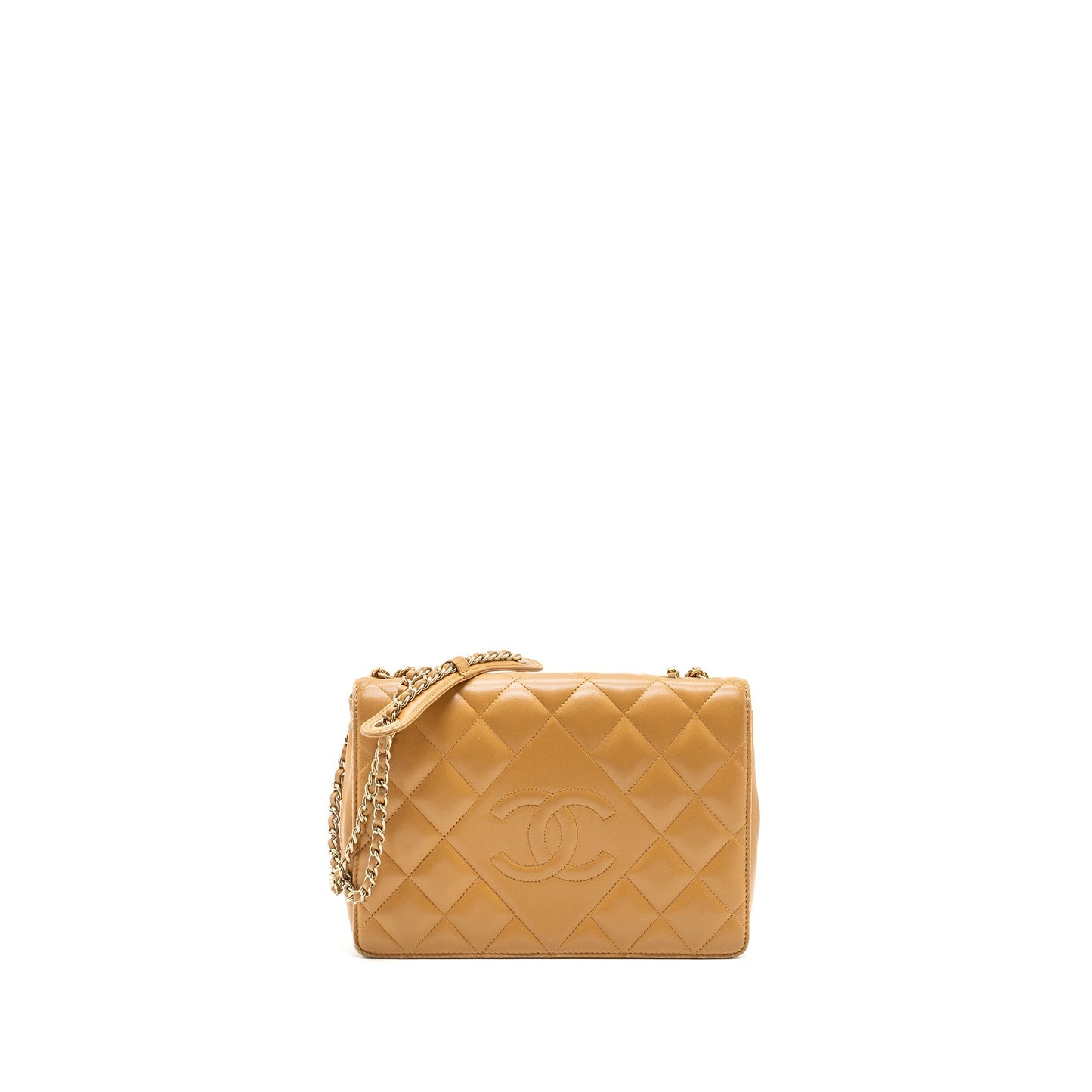 Chanel Quilted Flap Bag Lambskin Beige