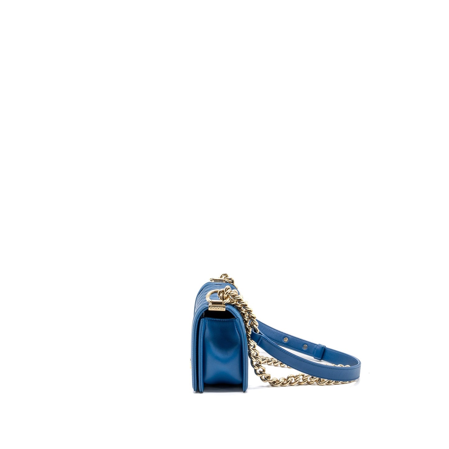 Chanel Small Boy Bag Calfskin Blue L