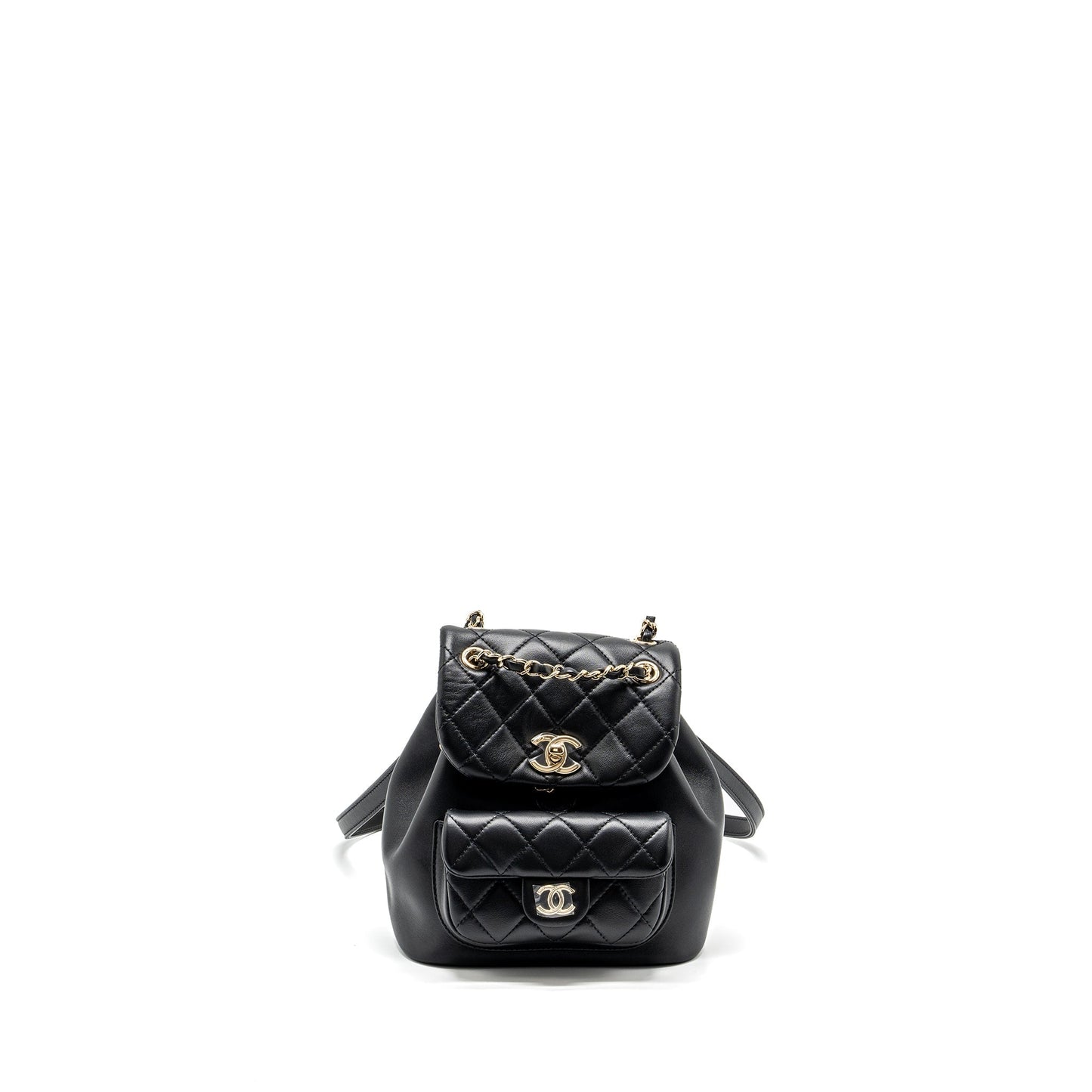 Chanel mini Duma backpack Lambskin black L (microchip)