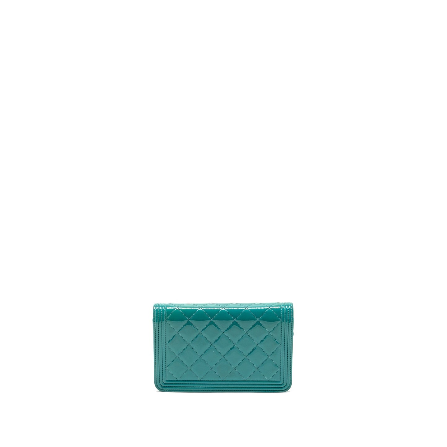 Chanel Boy Wallet on Chain Patent Green