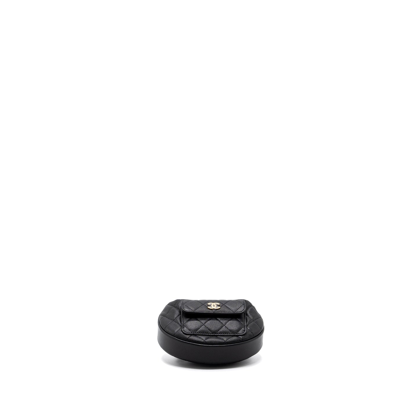 Chanel 23B round clutch caviar black  (microchip)
