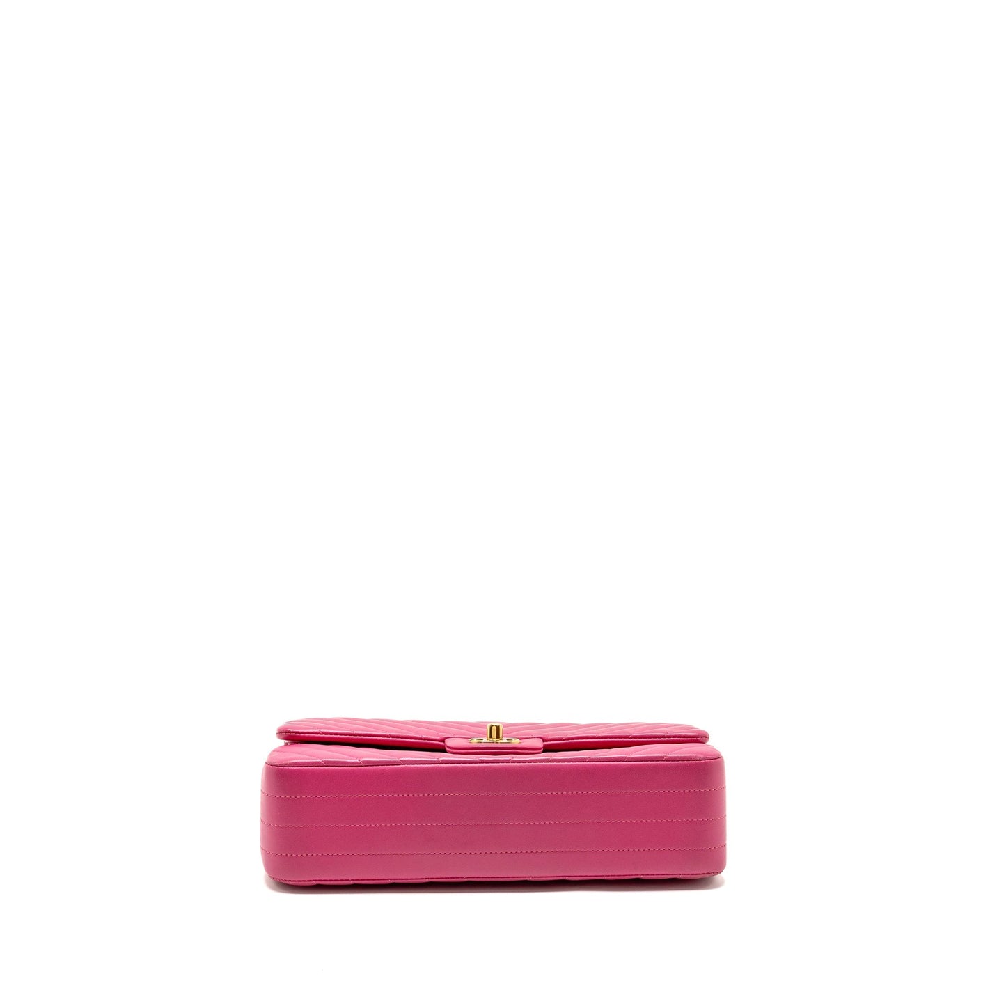 Chanel Medium chevron Classic Double flap bag lambskin pink