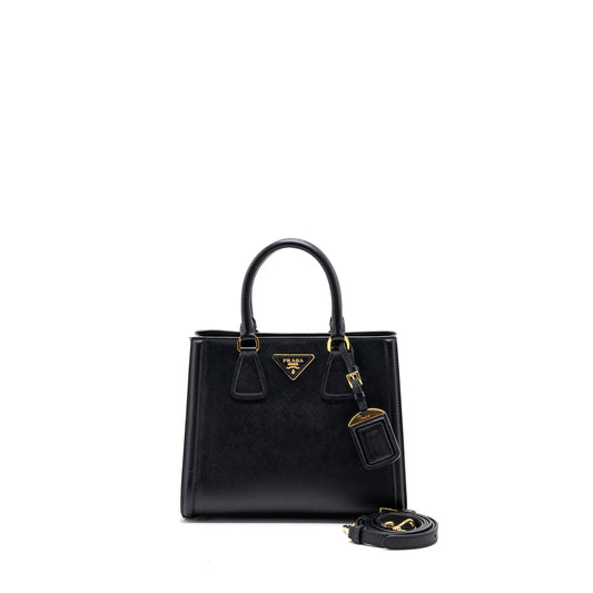 Prada tote Purse Saffiano calfskin black / white