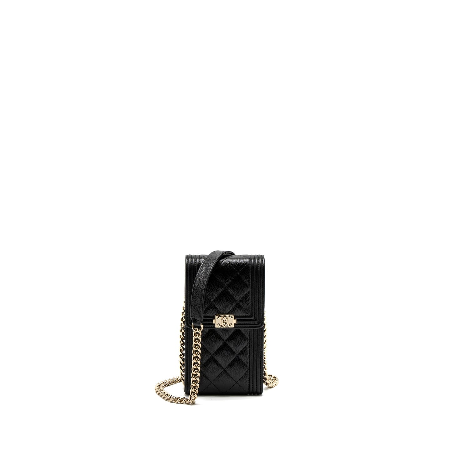 Chanel Vertical Phone Pouch Caviar Black L