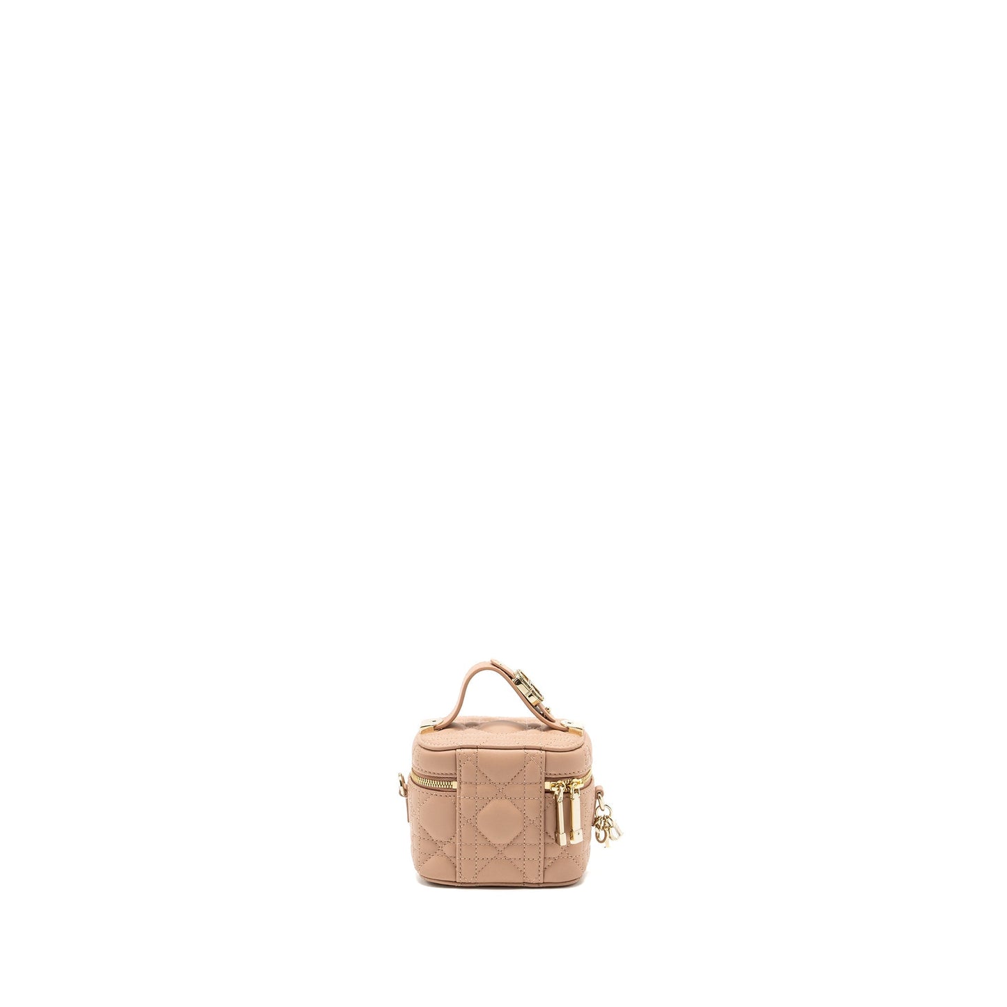 Dior Micro Lady Dior Vanity Case lambskin dark beige
