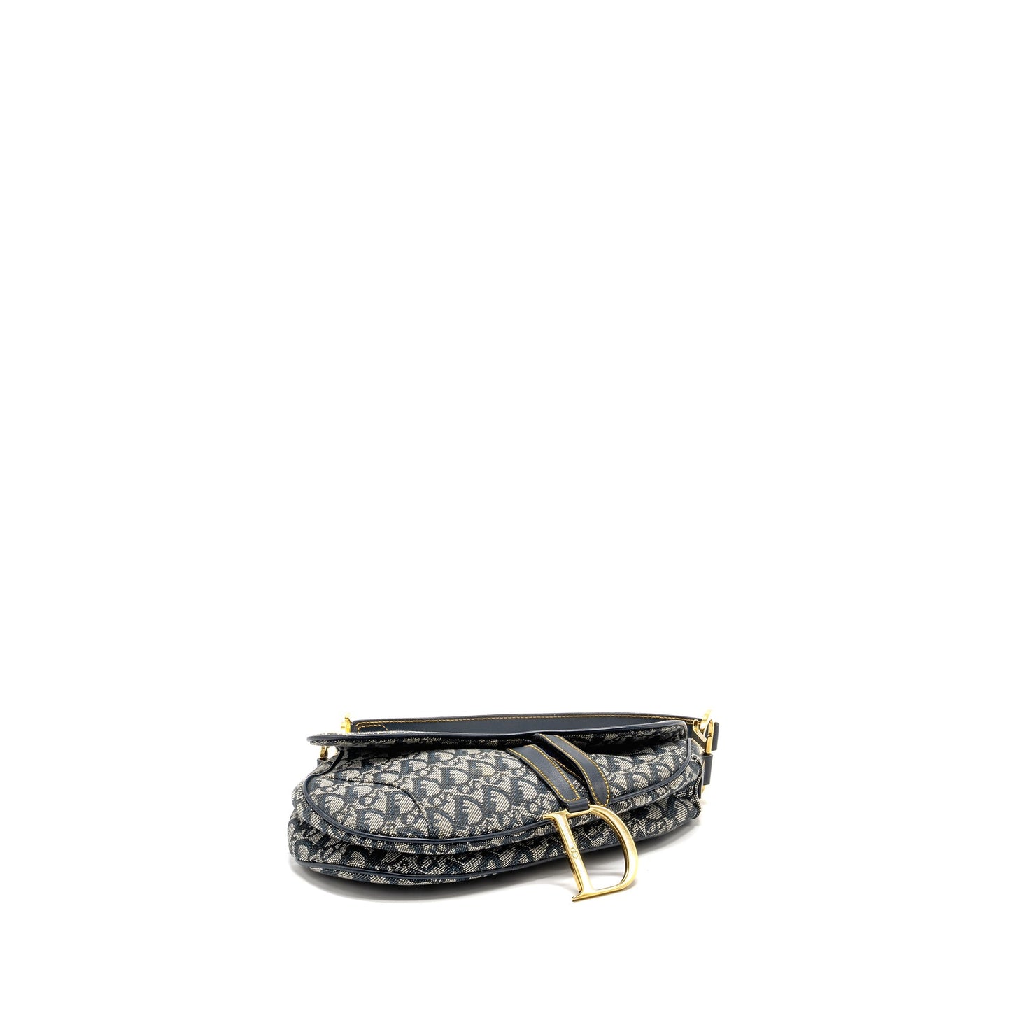Dior Vintage Saddle Purse Canvas / Leather Blue/Multicolour