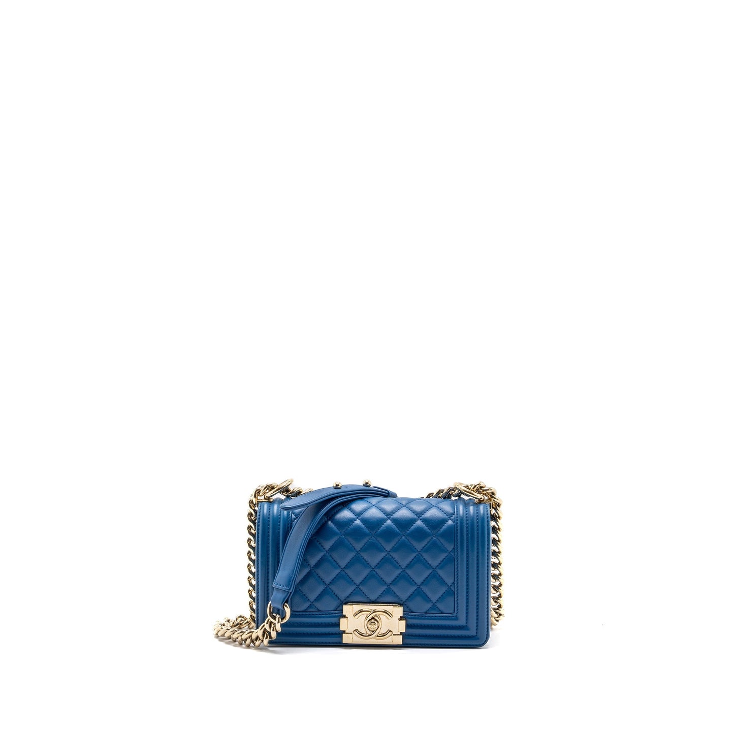 Chanel Small Boy Bag Calfskin Blue L