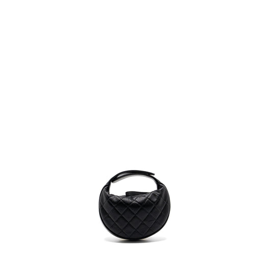Chanel 23B round clutch caviar black  (microchip)