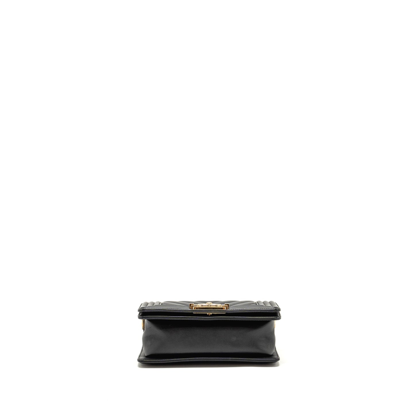 Chanel Small Chevron Boy Bag Lambskin Black L