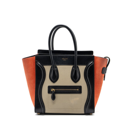 Celine micro luggage calfskin / suede leather multicolour