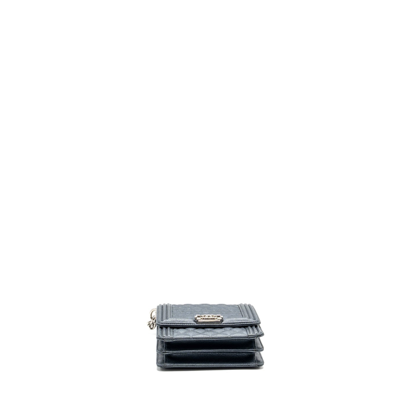 Chanel North South Boy Bag caviar metallic grey