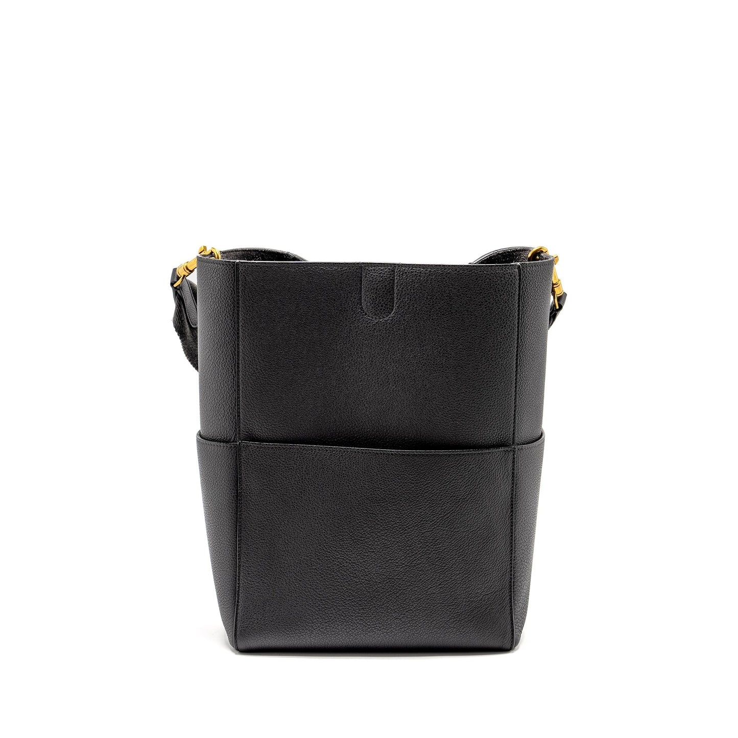 Celine Sangle Bucket Purse Calfskin Dark Grey