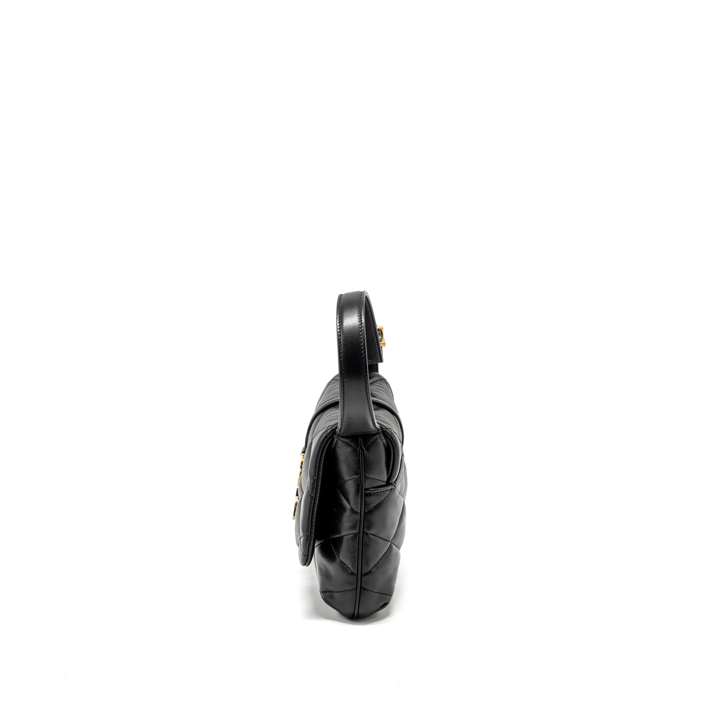 Saint Laurent/ 57 Quilted Hobo Mini Purse Lambskin Black Multicolour Hardware