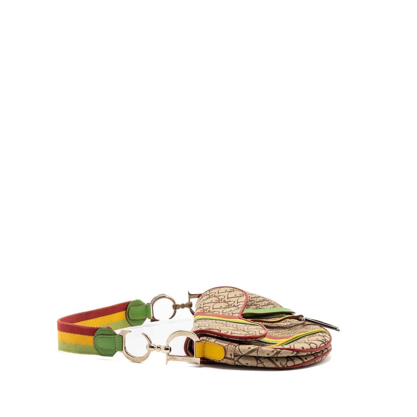 Dior Vintage Saddle Purse Canvas/ Leather Multicolour